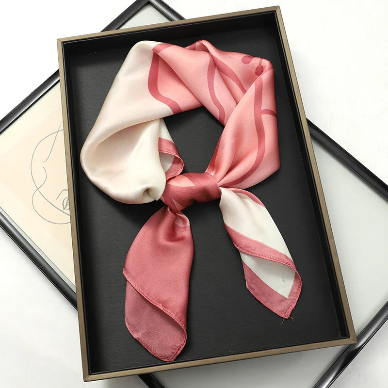 Print Luxury Pashmina Silk Scarf for Headband or Neck