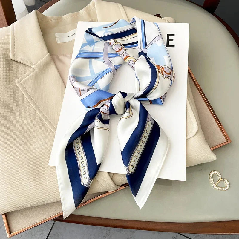 Print Luxury Pashmina Silk Scarf for Headband or Neck