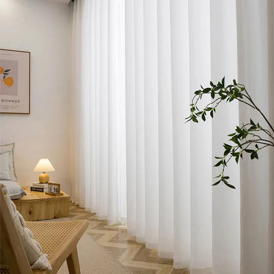 White Tulle High Quality Curtain 1 PC