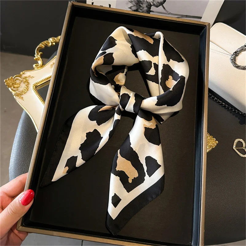 Print Luxury Pashmina Silk Scarf for Headband or Neck