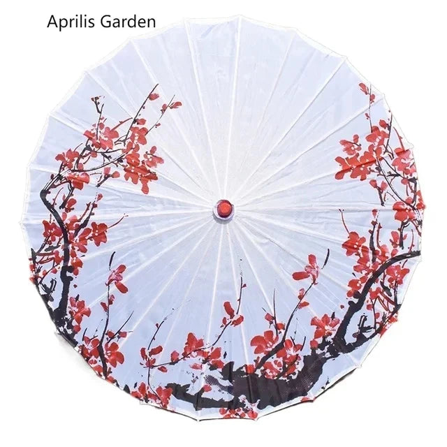 Silk umbrella with cherry blossom design