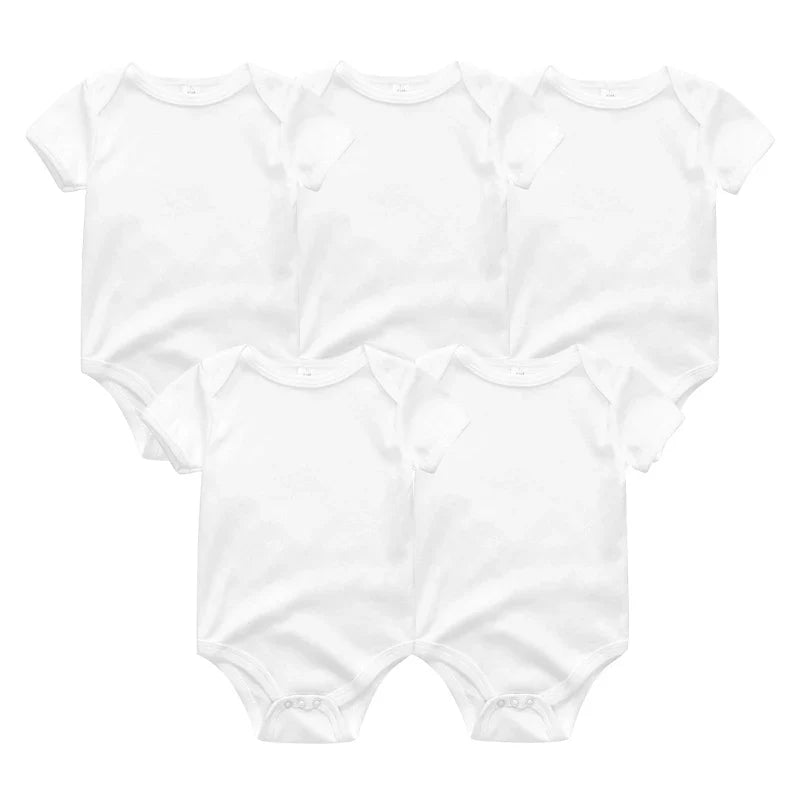 Newborn Print Cartoons Cotton Bodysuits 5Pieces Unisex