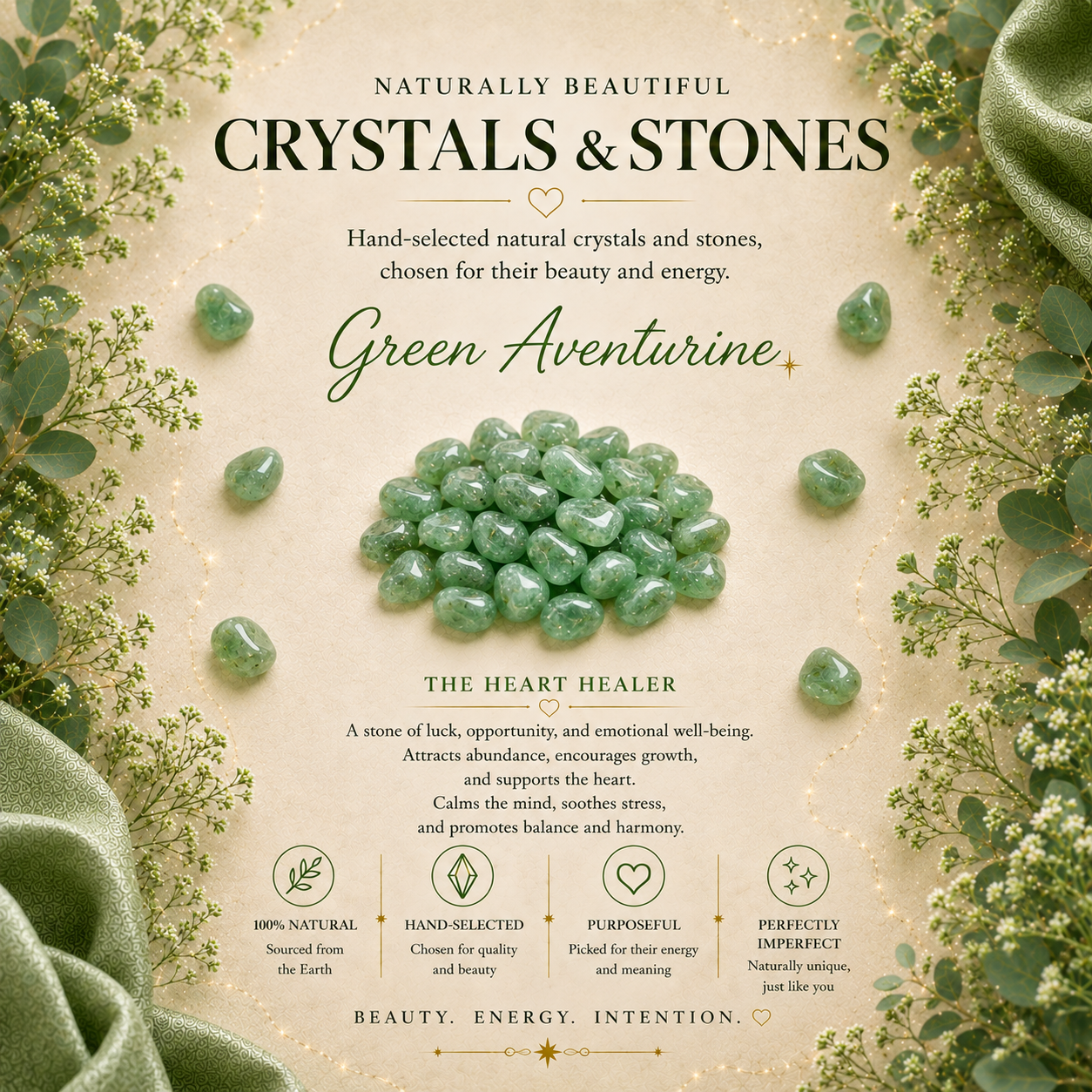 Heart Chakra Crystal-Enhanced Premium Coconut-Soy Wax Melts