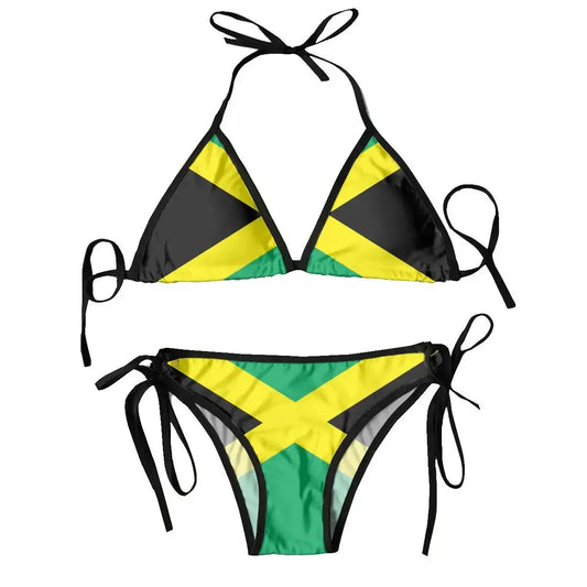 T-Shirts Sexikinis Swim Jamaican Flag Women's Two-Piece Swimsuit - Vacation Ready, Premium Quality