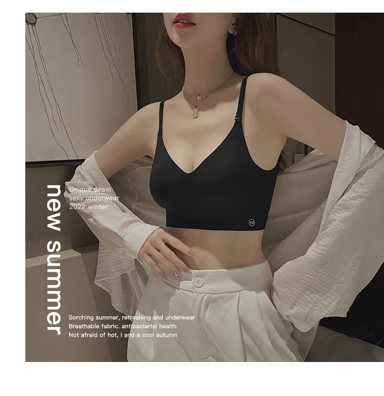 Women Invisible Seamless Push Up Bra Backless Low Cut Plunge Brassiere
