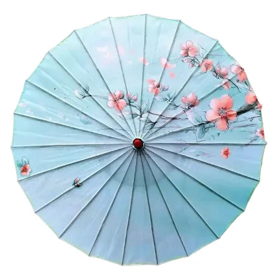 Silk umbrella with cherry blossom design
