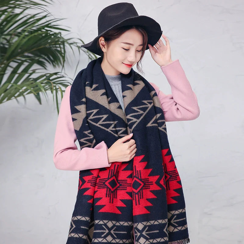 Women's Extra Large Scarf Long Double-Sided all season