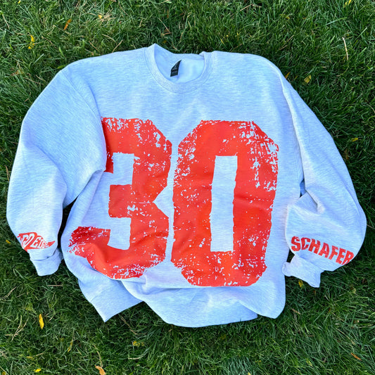 Custom #1 Fan Grunge Oversized Crewneck Sweatshirt | Vintage Distressed Team Sweatshirt | Game Day Outfit | Personalized Fan Gift