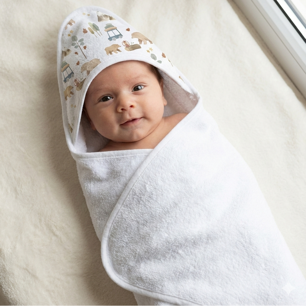 Forest Adventure Pima Hooded Towel