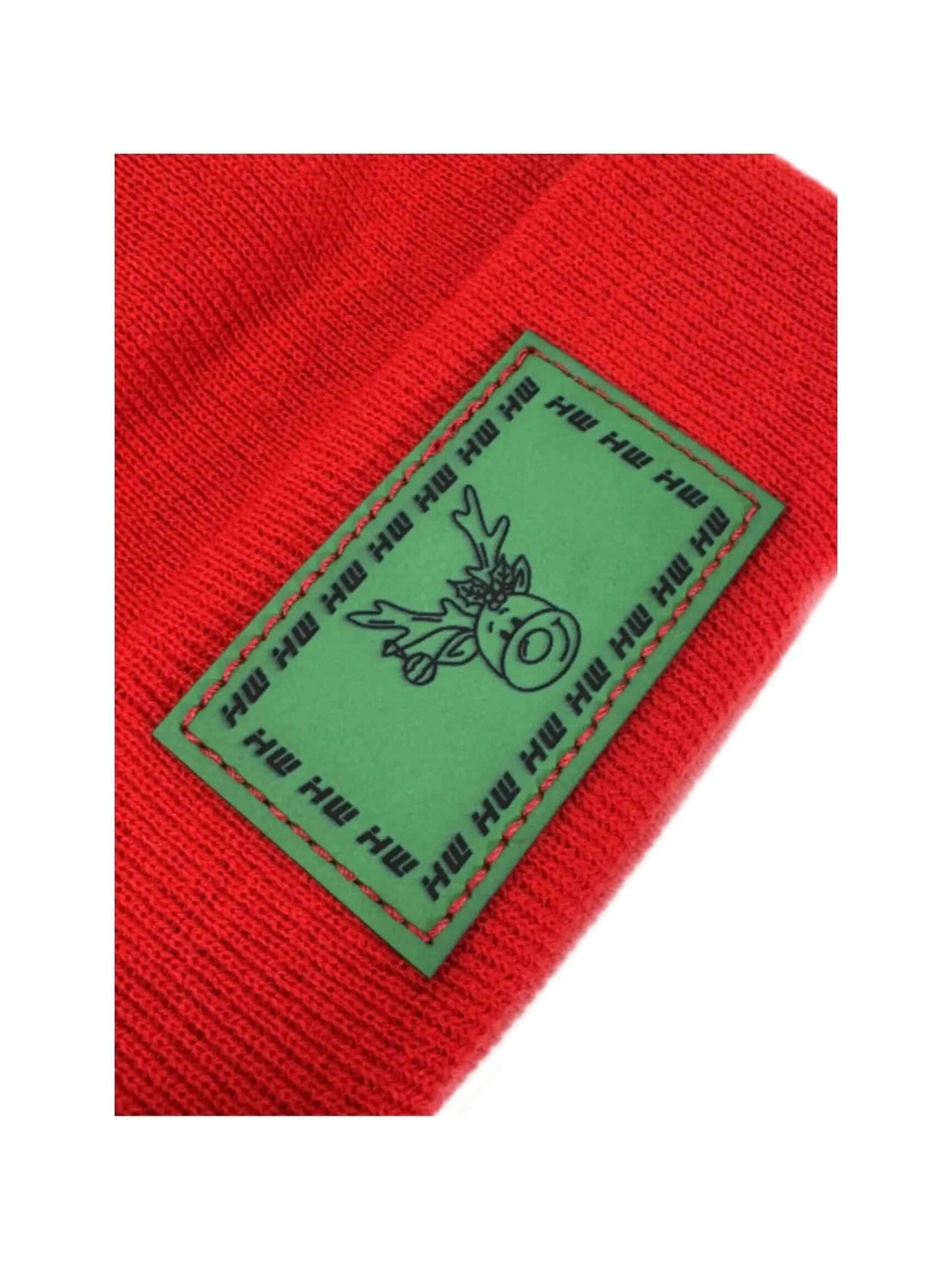 H Stitch Beanie, Reindeer Christmas Red Beanie