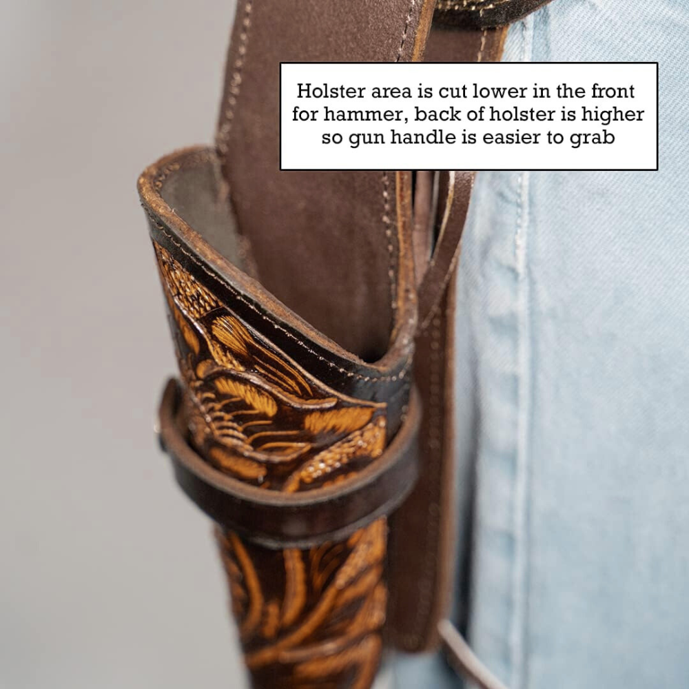 Cross Draw Western Holster | Real Cowhide - Speckled