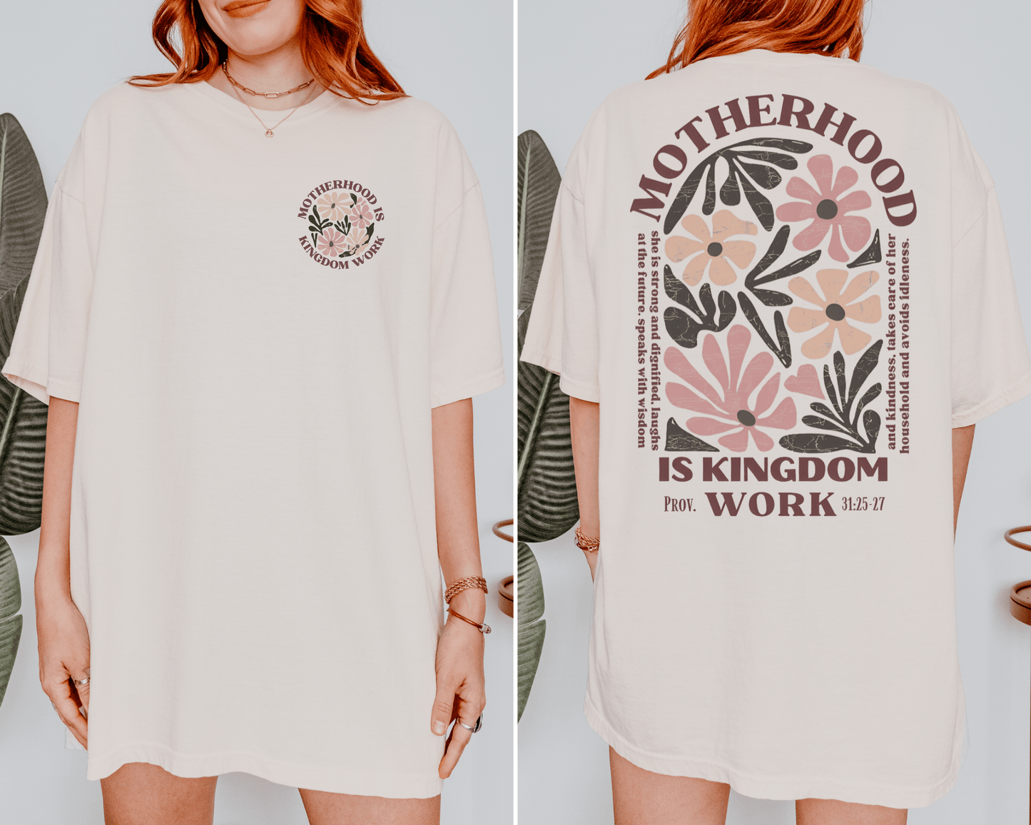 Motherhood Is Kingdom Work Christian Graphic Tee | Faith Based Mom Shirt | Proverbs 31 Inspired T Shirt | Christian Motherhood Gift