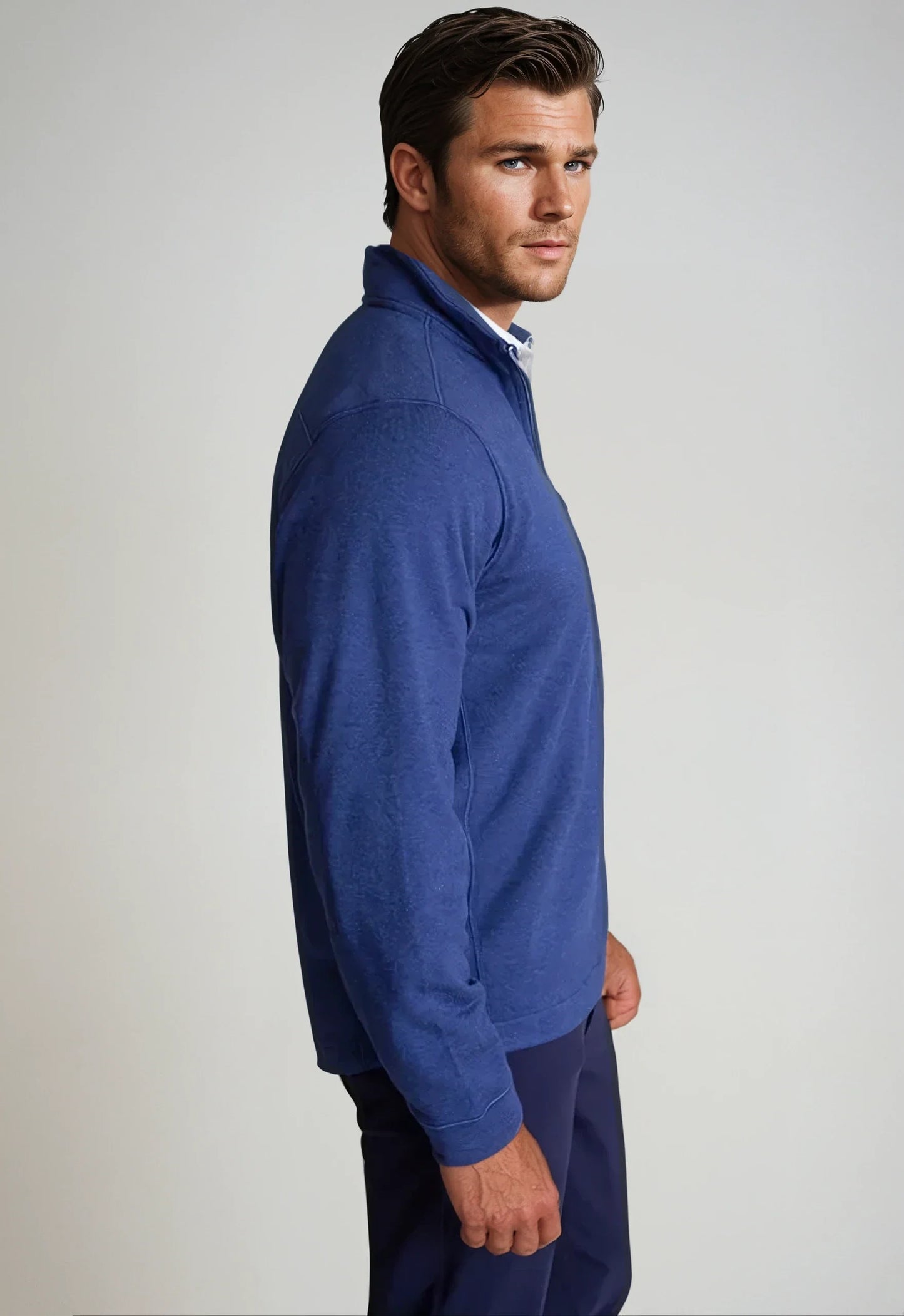 Voey Quarter Zip Sweatshirt - Tokyo Blue