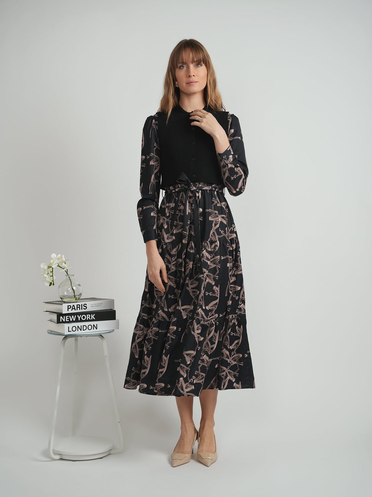 Cropped Midi Dress Set