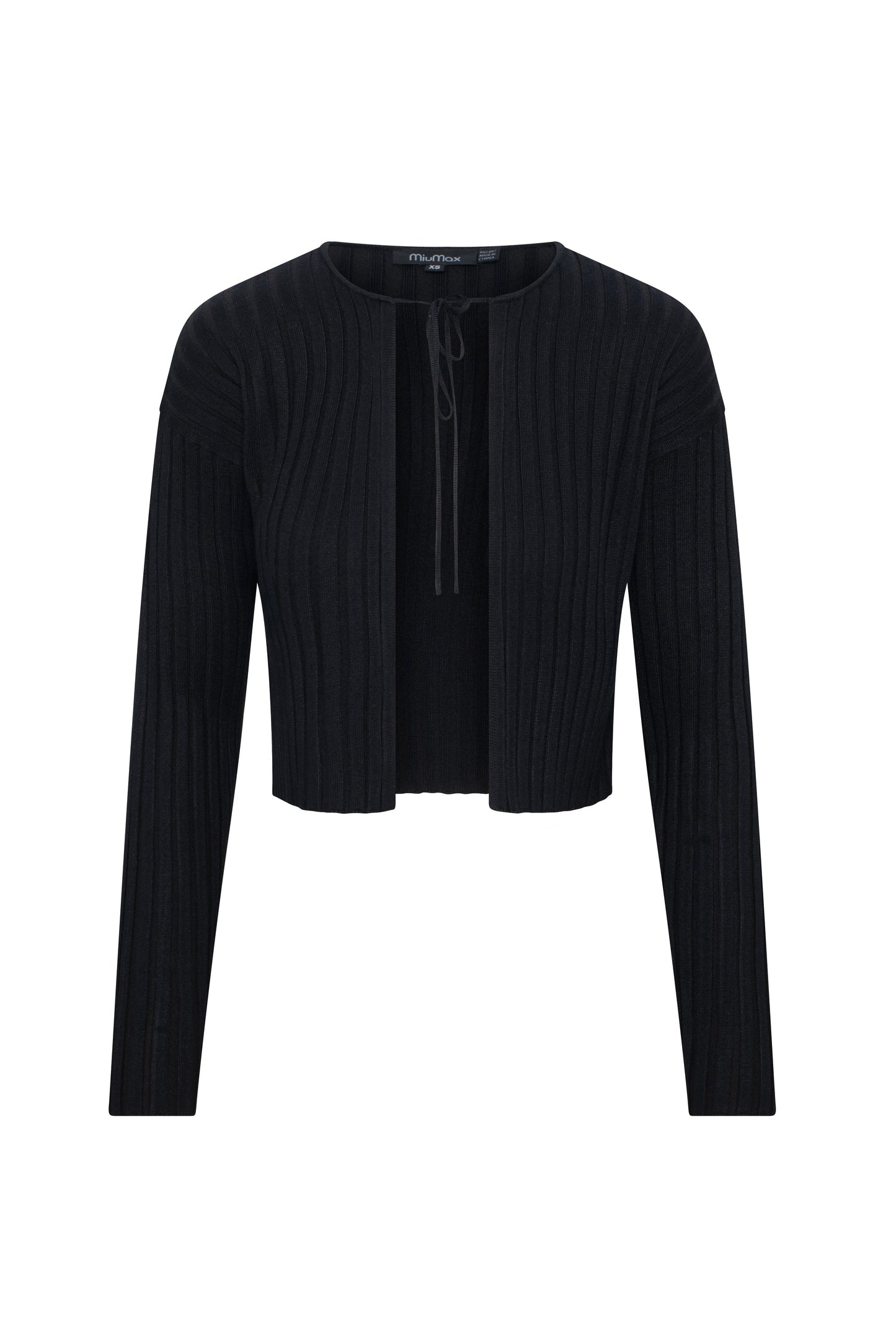 Cropped Knit Tie Cardigan