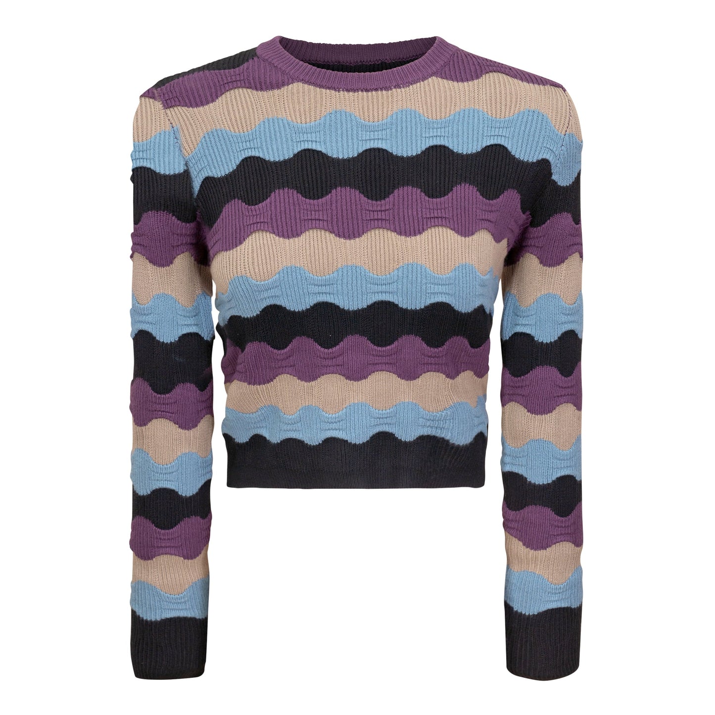 Cropped Textured Knit Top