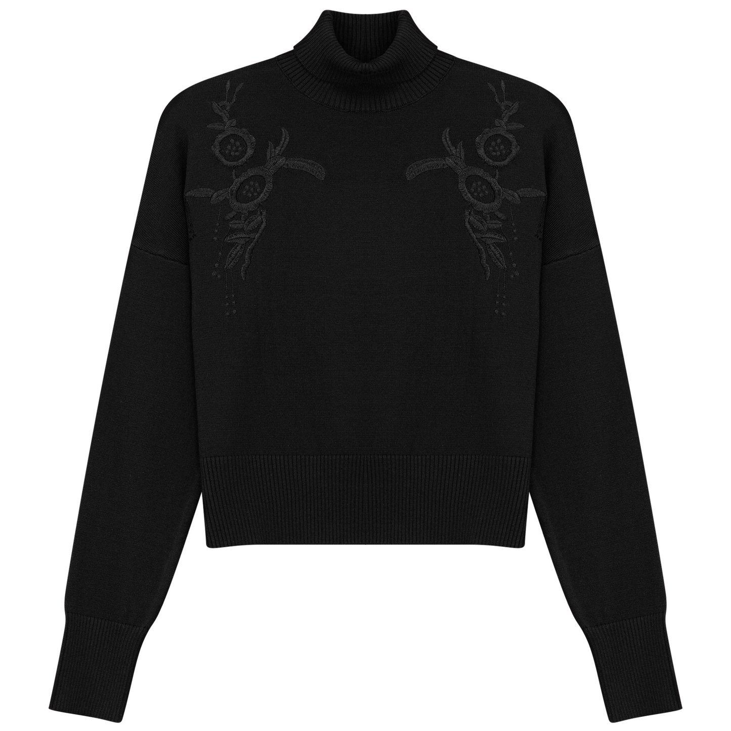 Mock Neck Applique Sweater