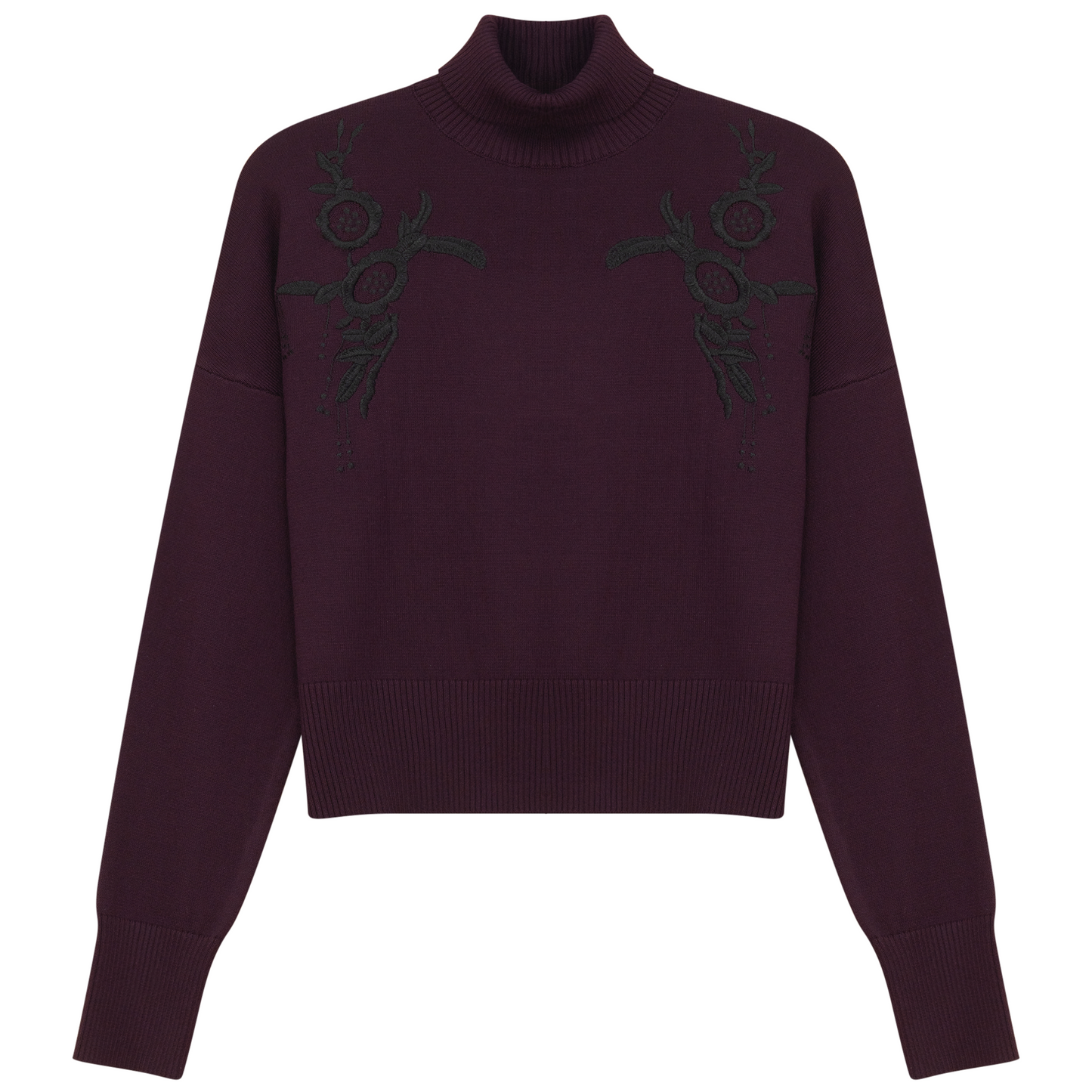 Mock Neck Applique Sweater