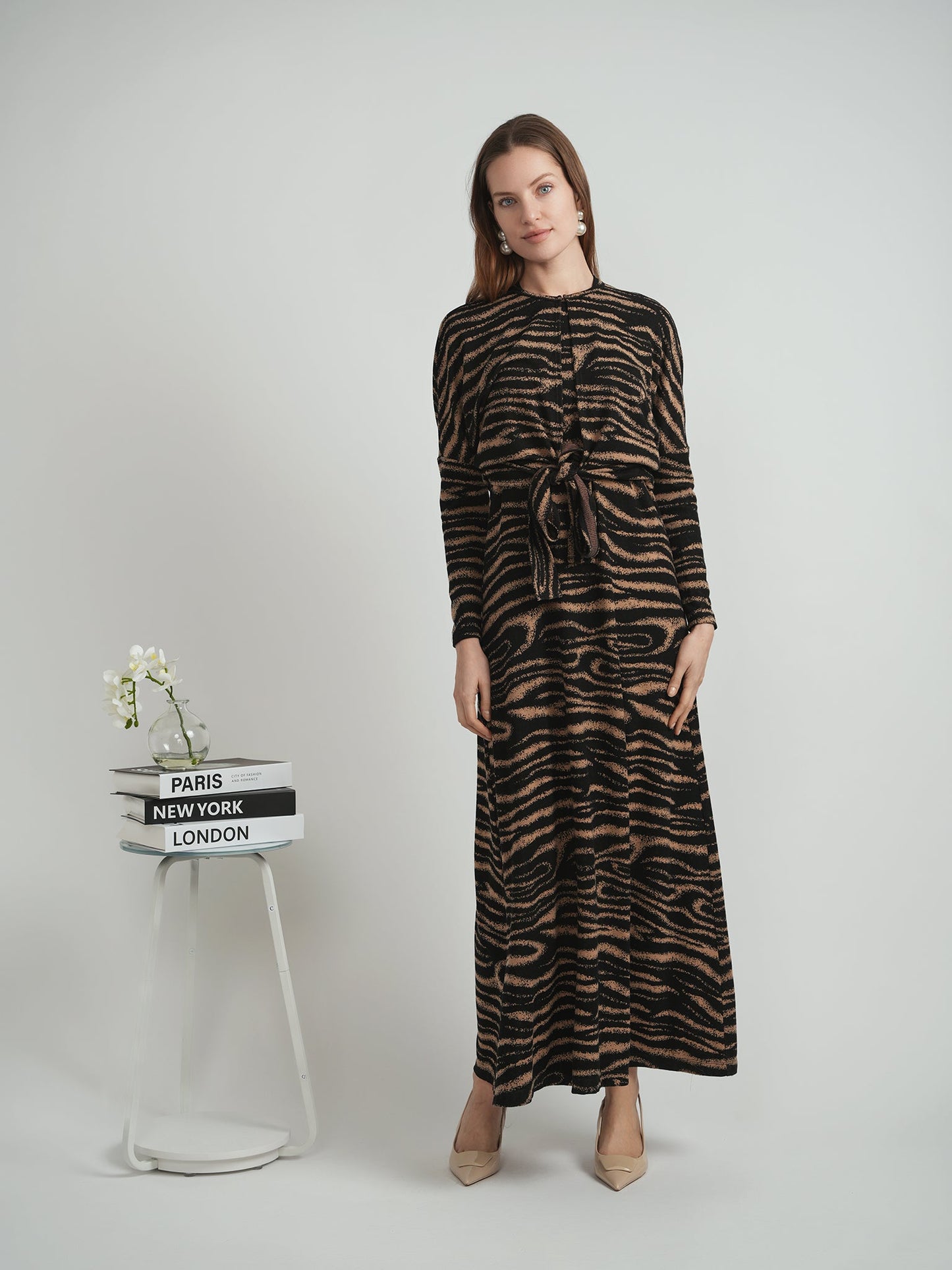 Striped Knit Maxi 2 Pieces Set