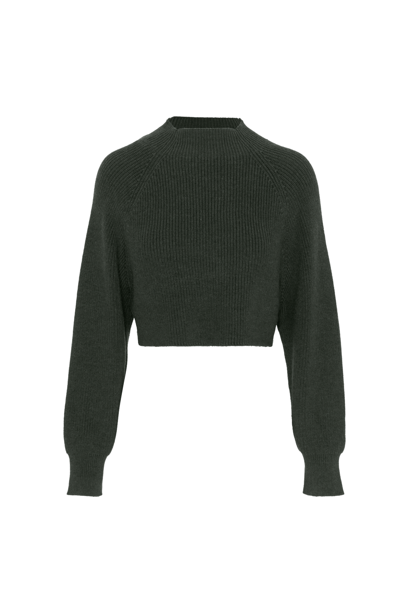 Cropped Raglan Knit Sweater