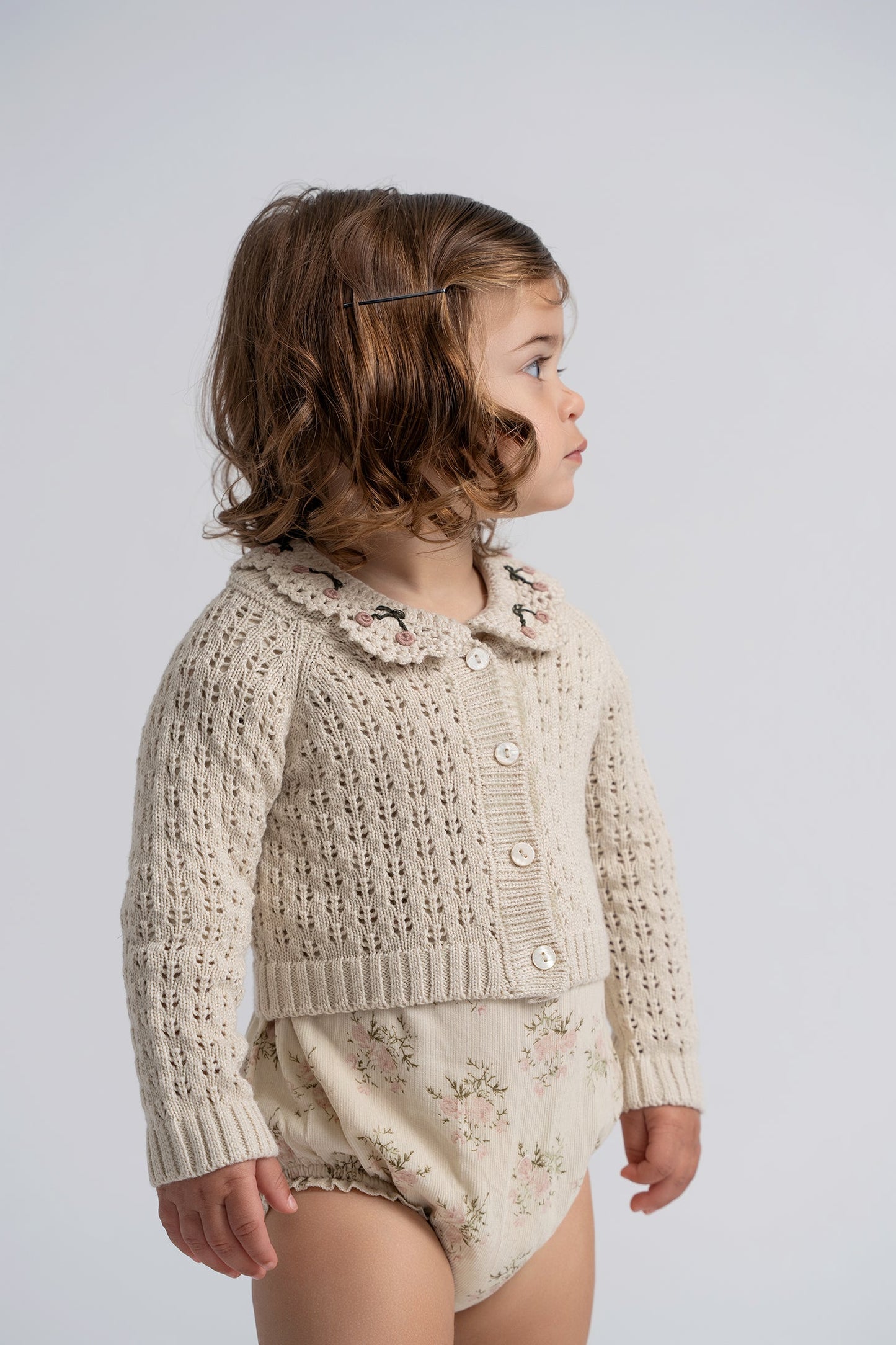 Flower Print Crochet Collar Bubble