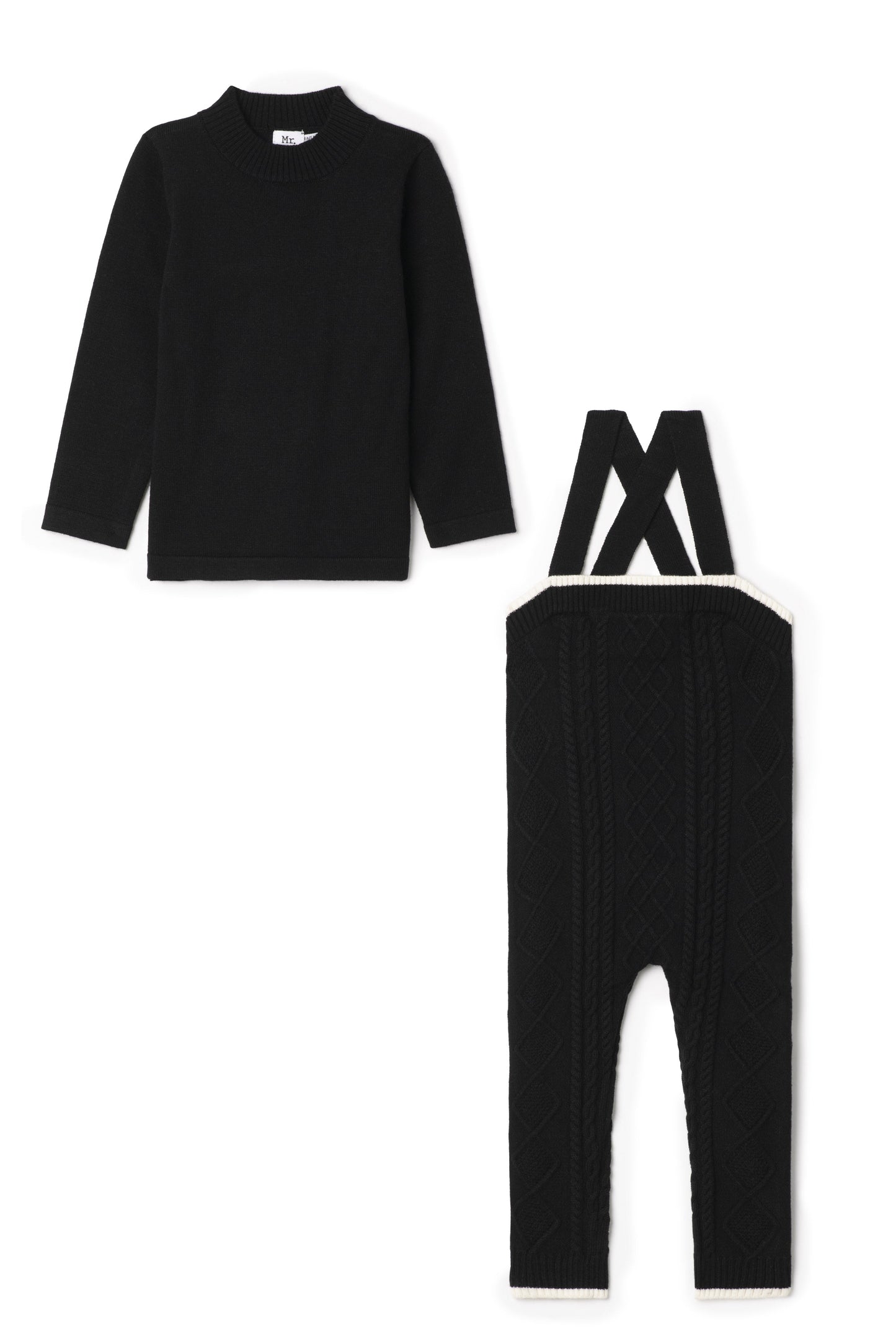 Cable Knit Overall Set