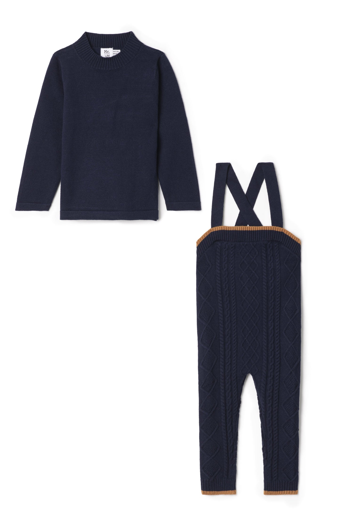 Cable Knit Overall Set