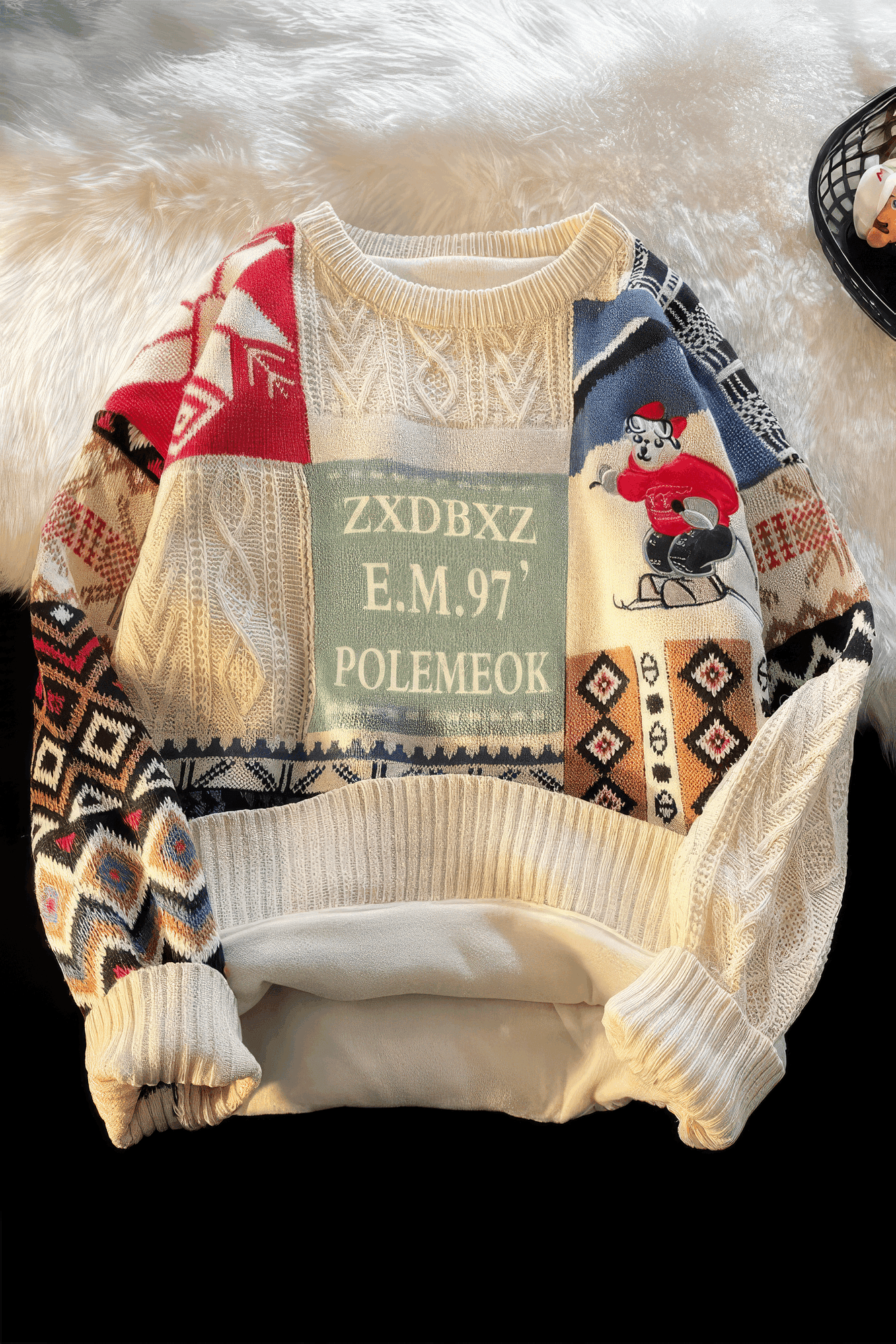 Winter Men’s Heavy Knit Sweater – Fleece Lined, Loose Fit