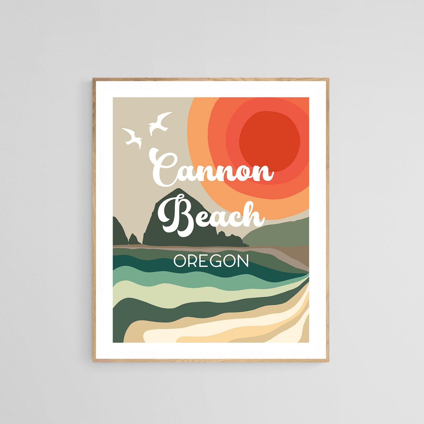Destination: Cannon Beach, Oregon  - Modern Typography Art Print