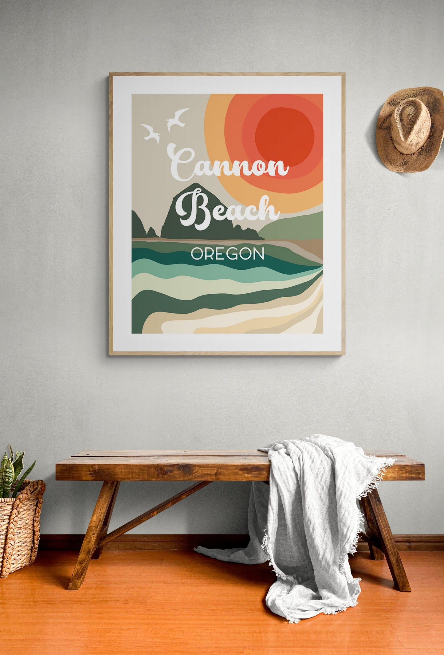 Destination: Cannon Beach, Oregon  - Modern Typography Art Print