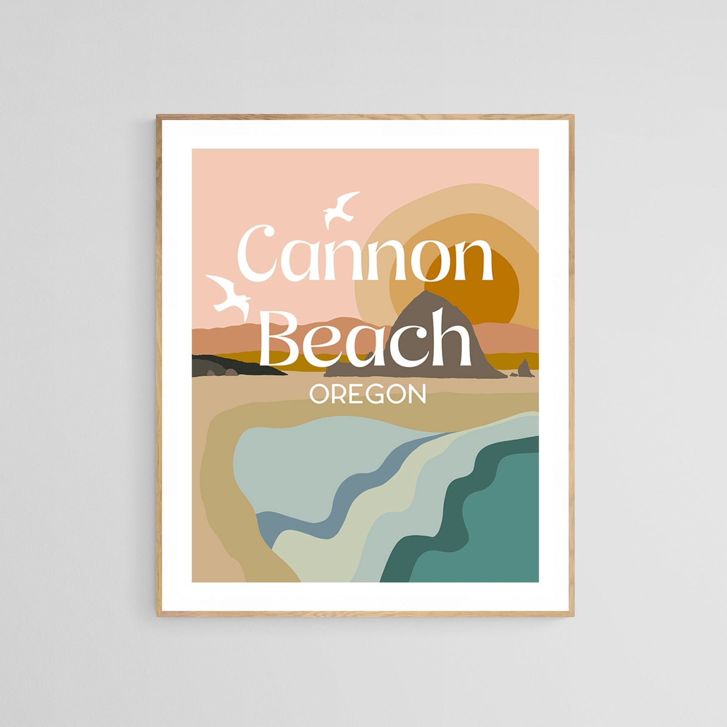 Destination: Cannon Beach, Oregon  - Modern Typography Art Print