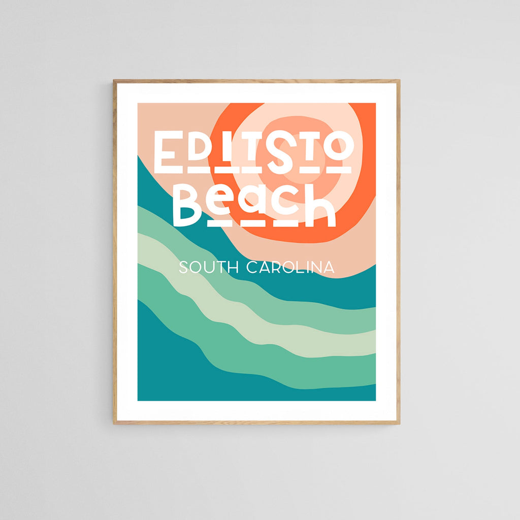 Destination: Edisto Beach, South Carolina - Modern Typography Art Print