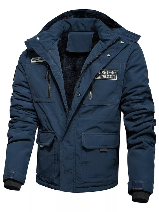 Men's Plus Size Winter Warm Hooded Padded Coat