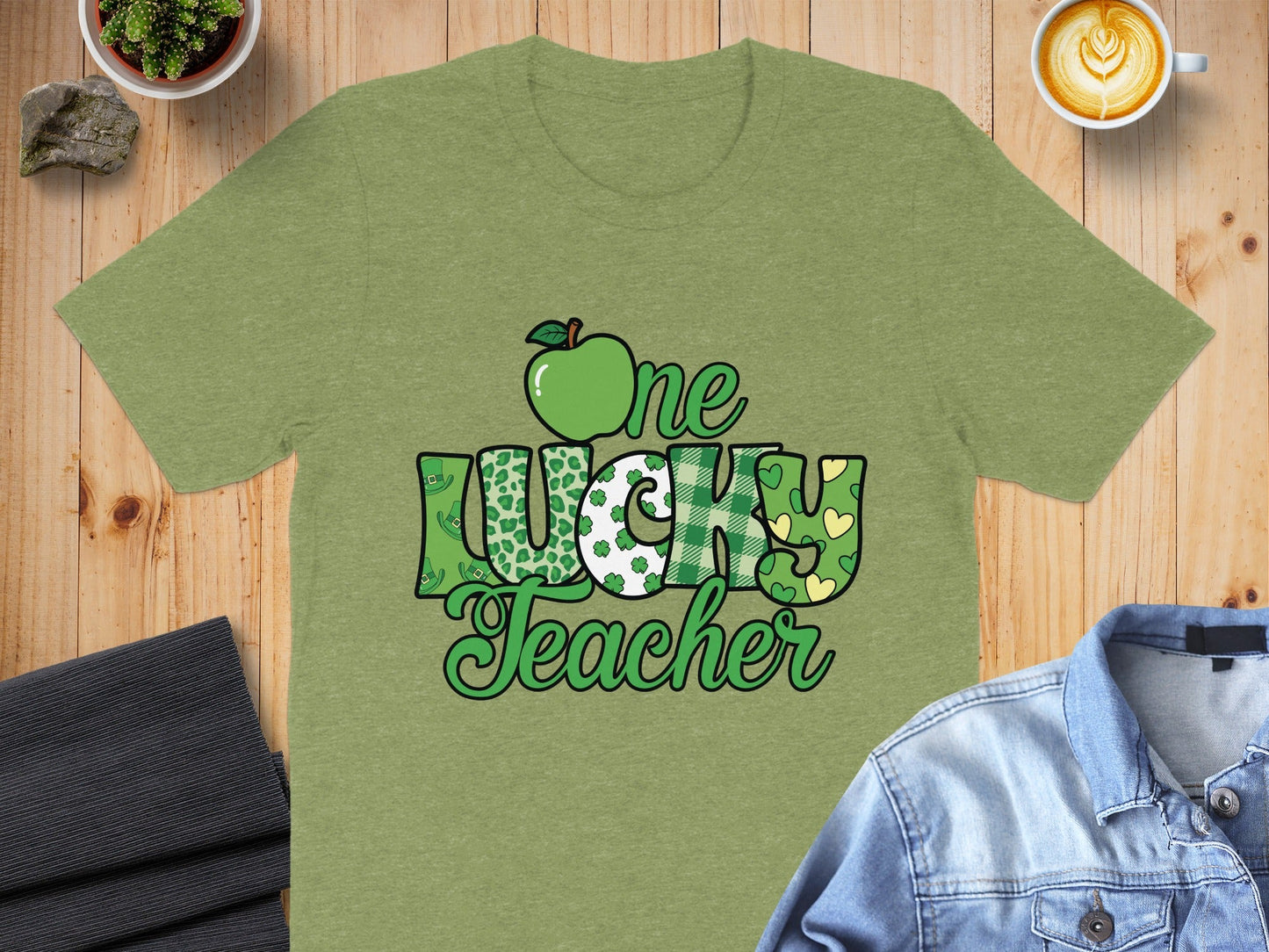 One Lucky Teacher Happy St Patricks Day Graphic T-Shirt
