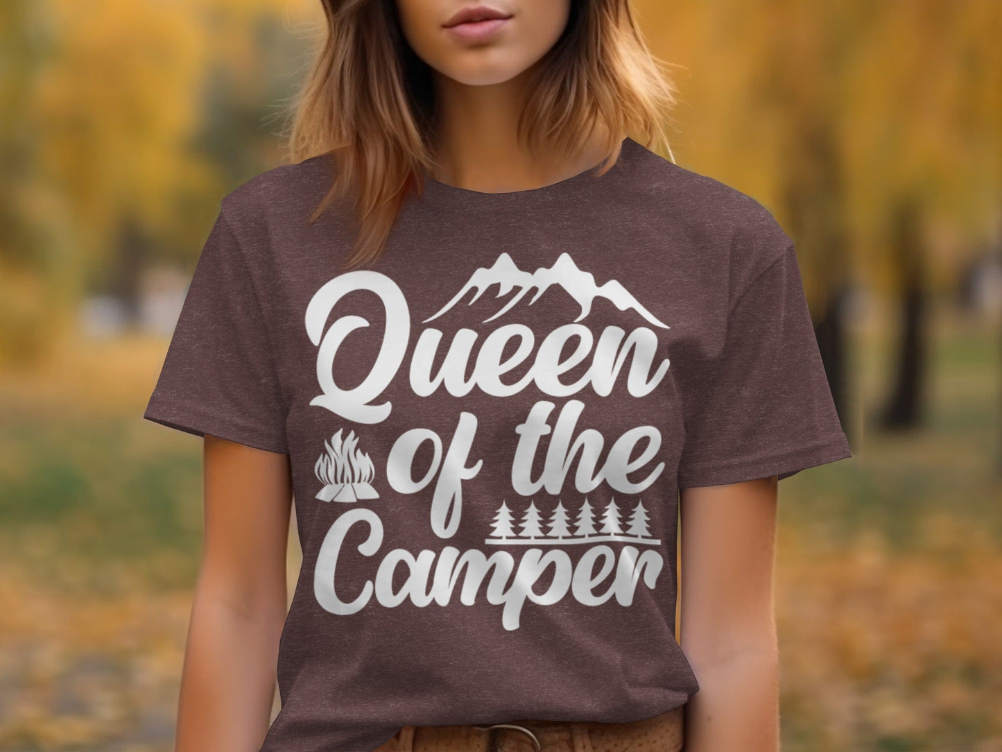 Queen of the Camper Graphic Print Camping Lover T-Shirt
