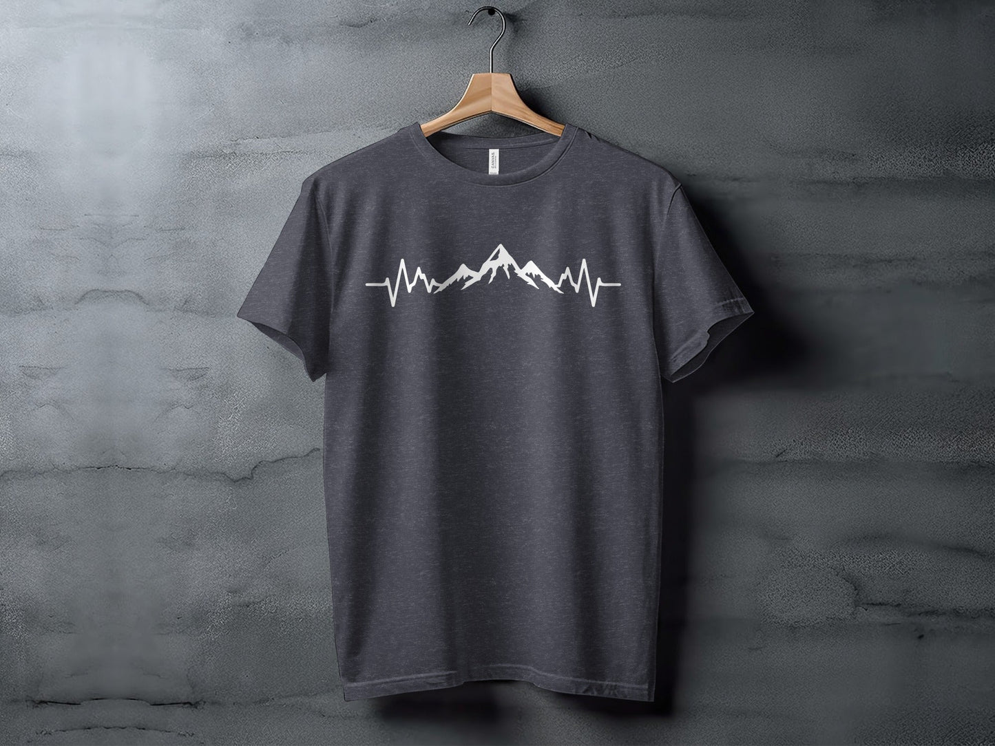 Mountain Heartbeat Line Illustration Graphic Design T-Shirt