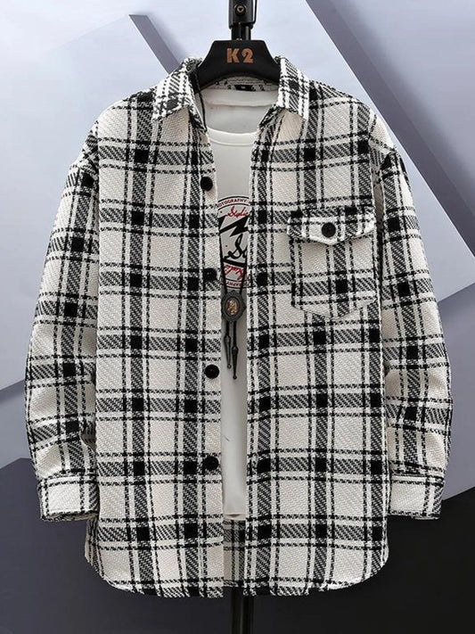 Men's Plus Size Plaid Button Up Shirt