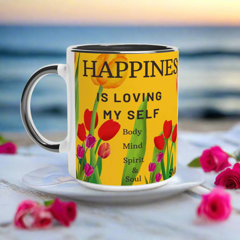 White 11oz Ceramic Mug with Color Inside