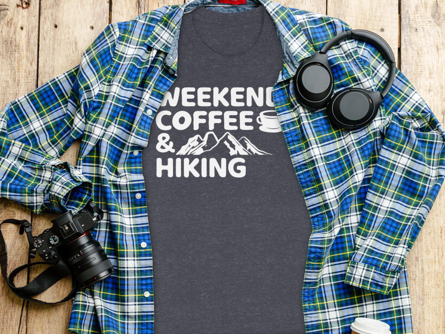 Weekends Coffee And Hiking Graphic Design Funny T-Shirt