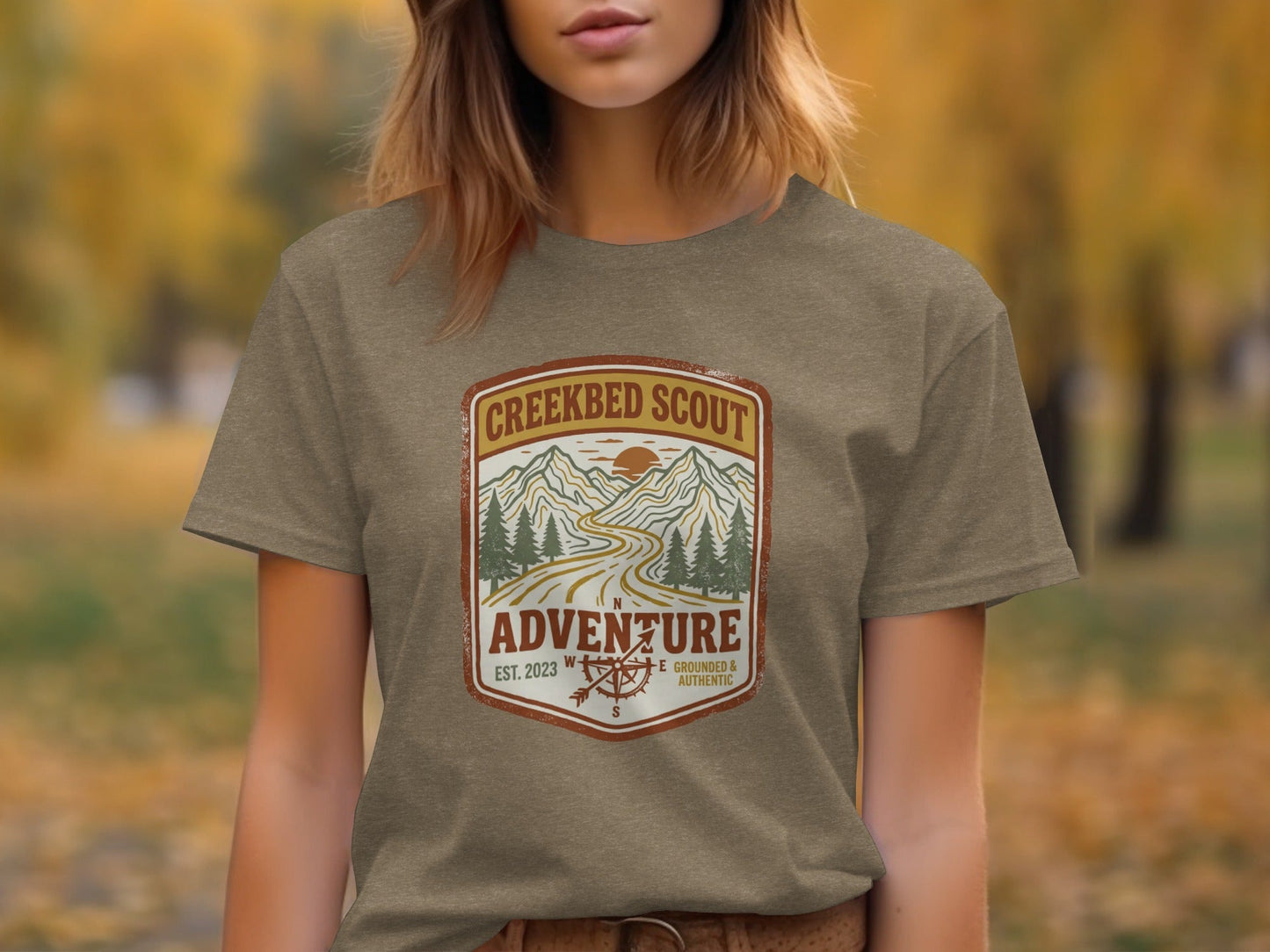 Rugged Creekbed Scout Adventure Emblem Wilderness Shirt