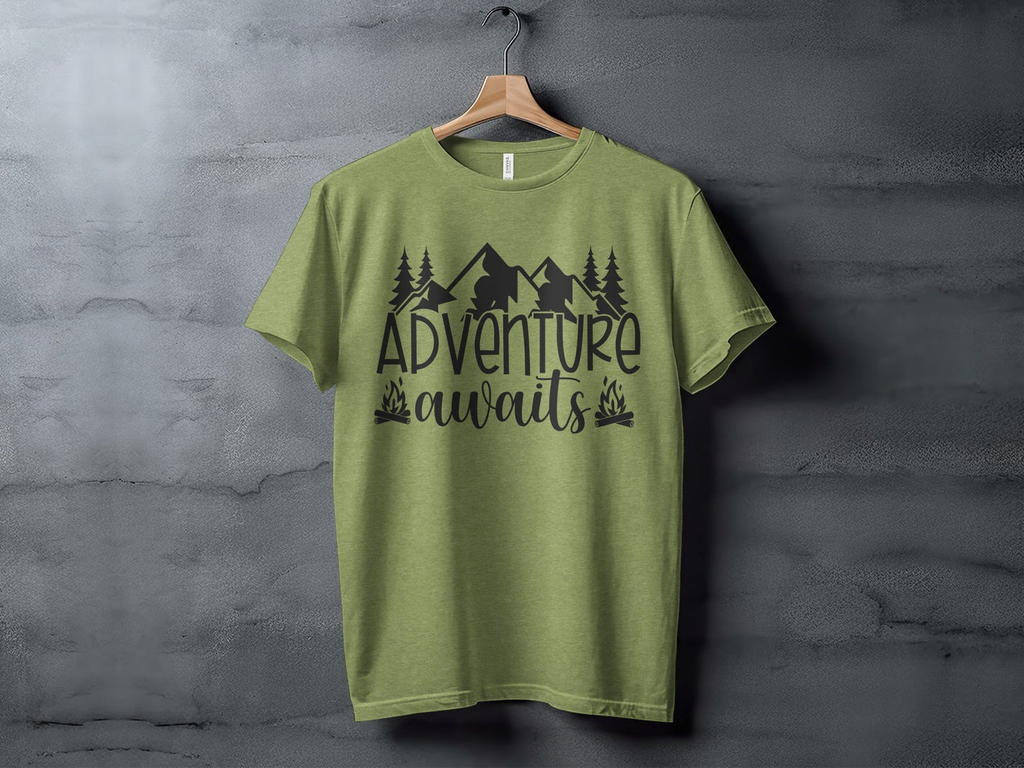 Adventure Awaits with Mountains and Campfires T-Shirt