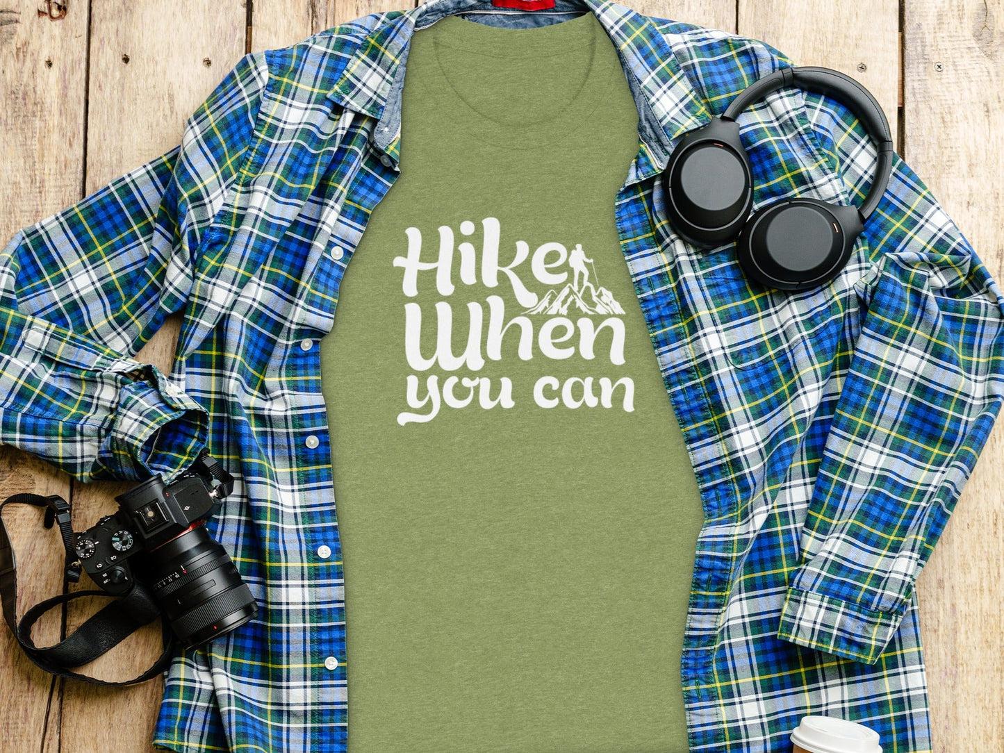 Hike When You Can Outdoor Adventure Design for Hiking T-Shirt
