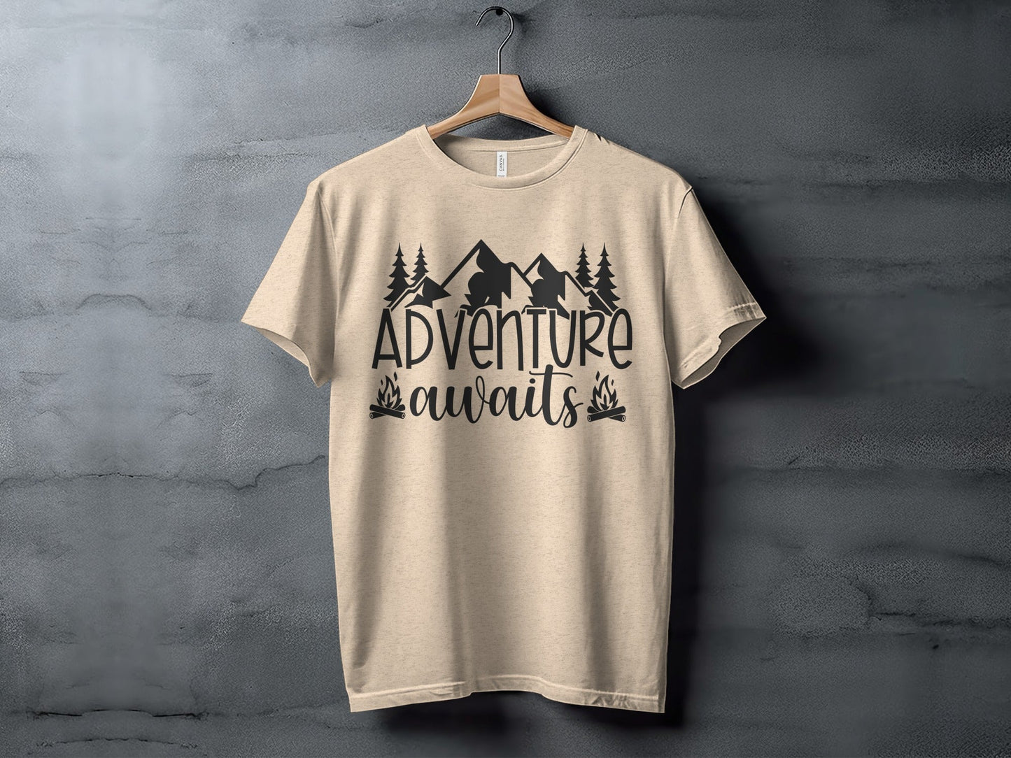 Adventure Awaits with Mountains and Campfires T-Shirt