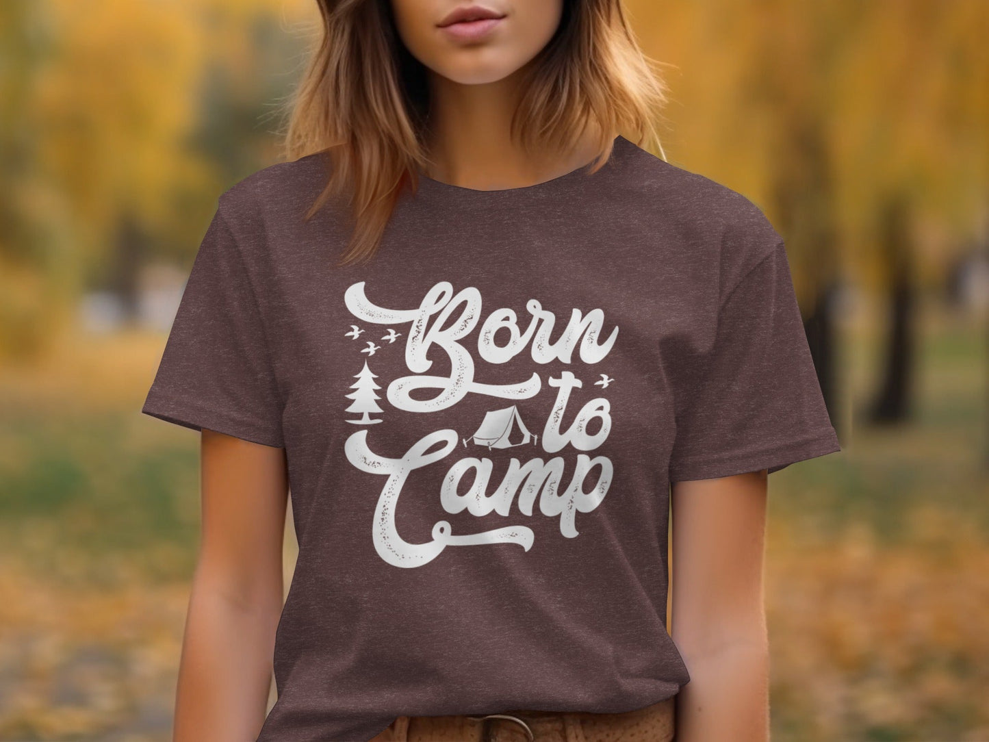 Born To Camp Vacation Hiking Nature Outdoors Fun T-Shirt
