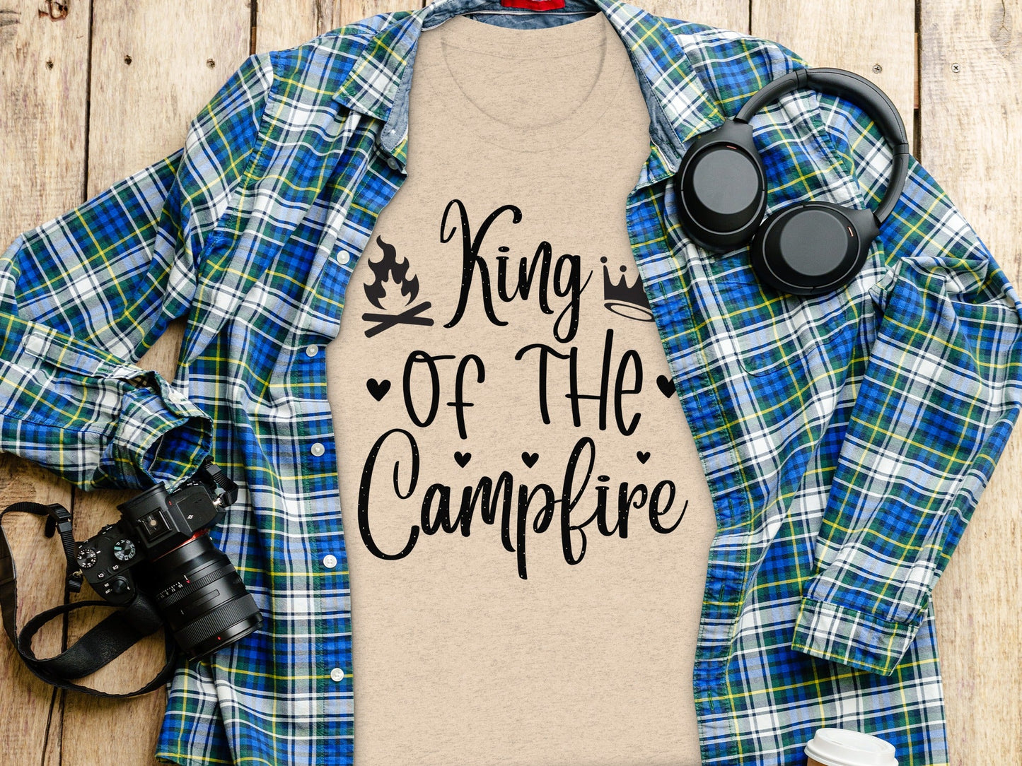 King Of The Campfire With Campfire and Crown T-Shirt