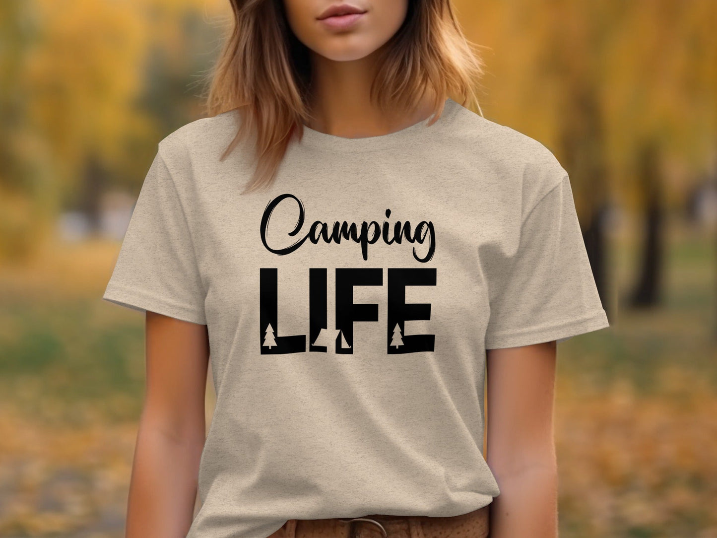 Camping Is Life With Trees And Tent Adventure T-Shirt