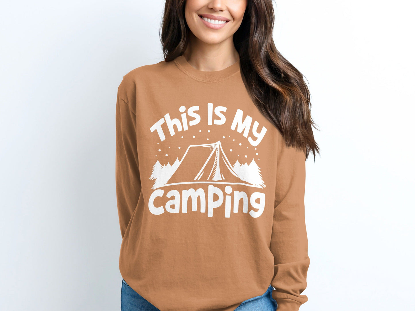 This Is My Camping Tent Vacation Adventure Outside Nature Long Sleeve T-Shirt