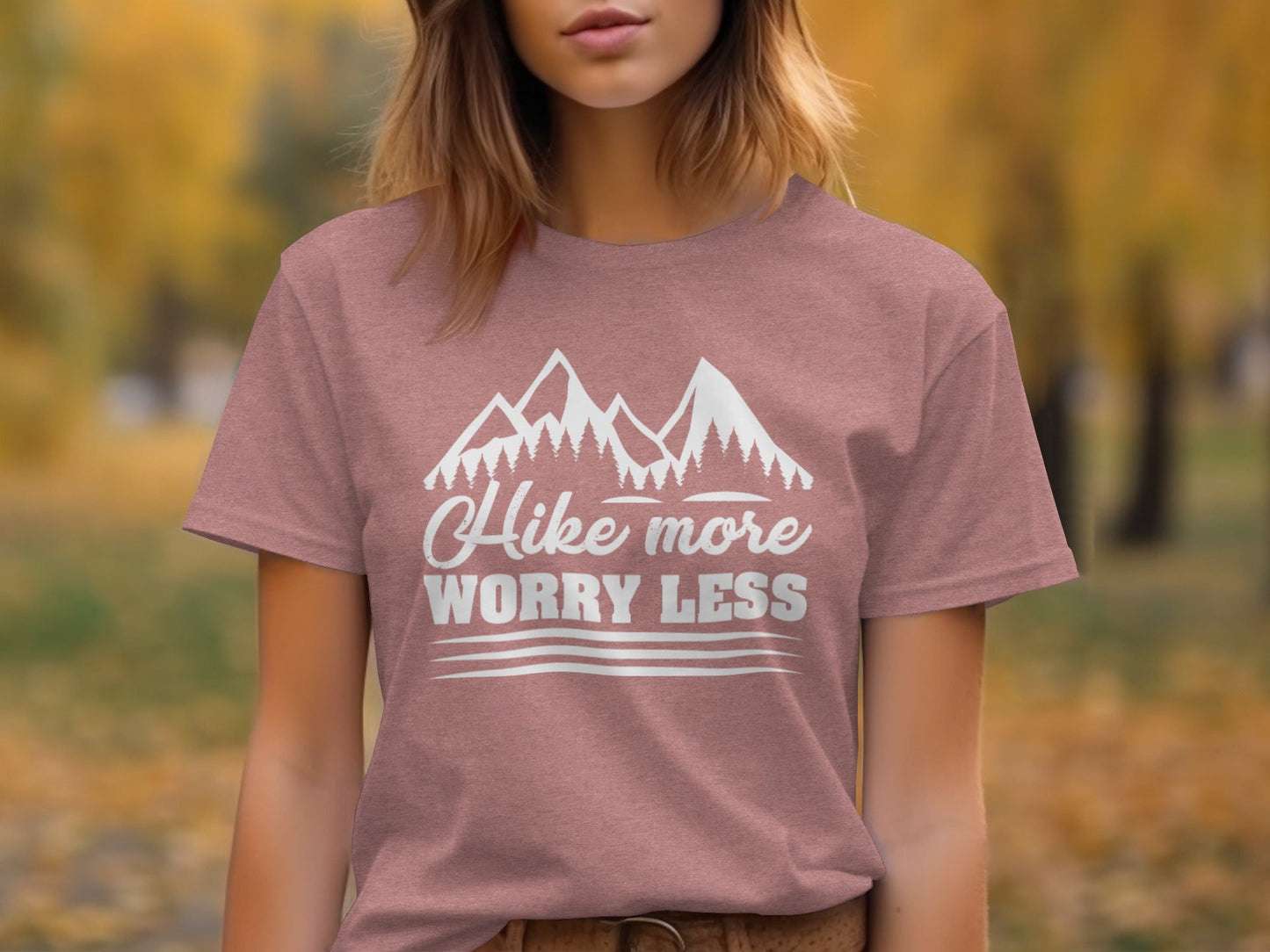 Hike More Worry Less Mountain Graphic Adventure T-Shirt