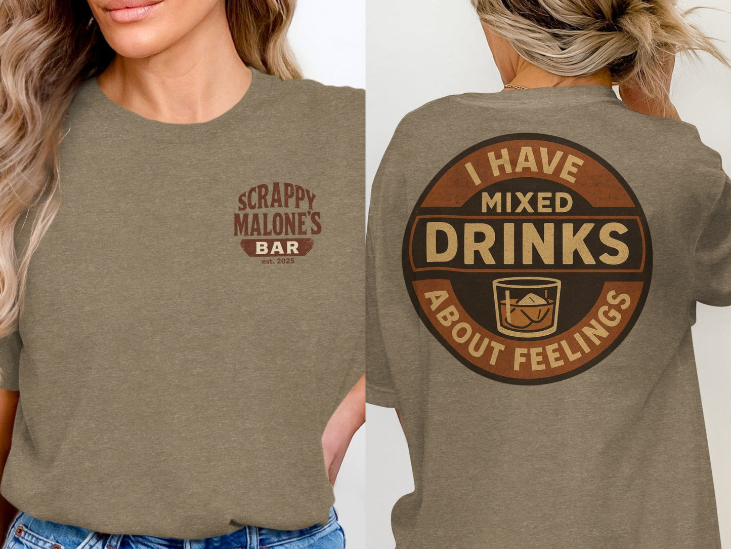 I Have Mixed Drinks About Feelings Retro Design T-Shirt