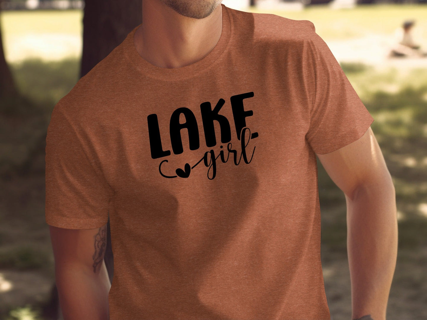 Lake Heart Girl Graphic Summer Vacation Outfit T-Shirt